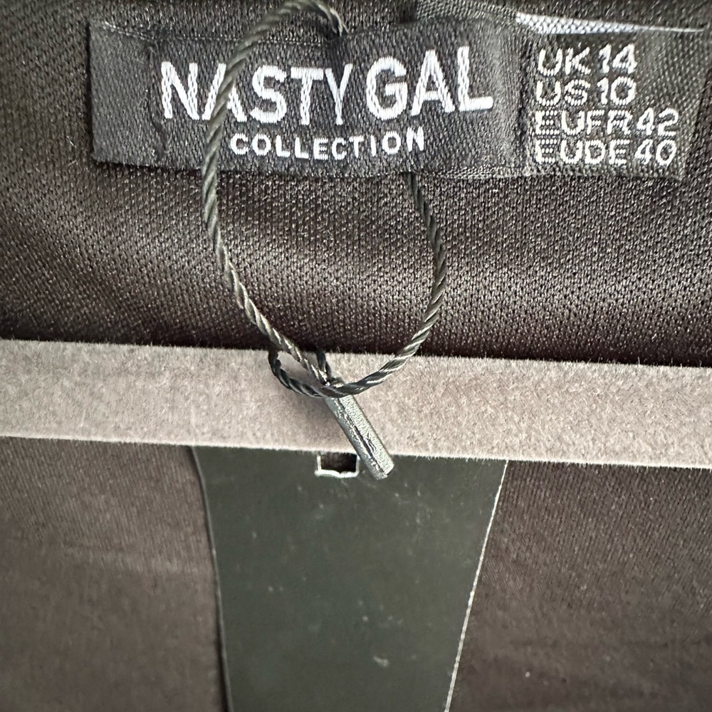 Nasty Gal Black Mesh Behavior Ruched Bodycon Mini Dress Size: 10 - Picture 6 of 7